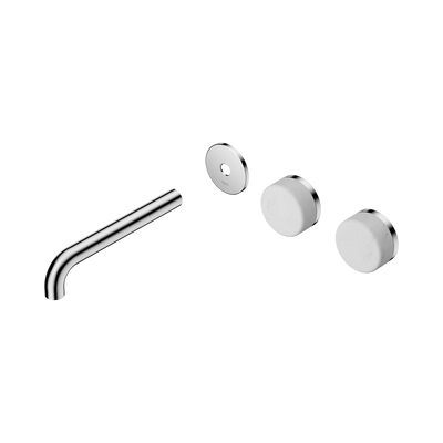 Nero Serenity Wall Basin Set 185mm Offset Spout With Carrara Handle Trim Kit Only, Chrome