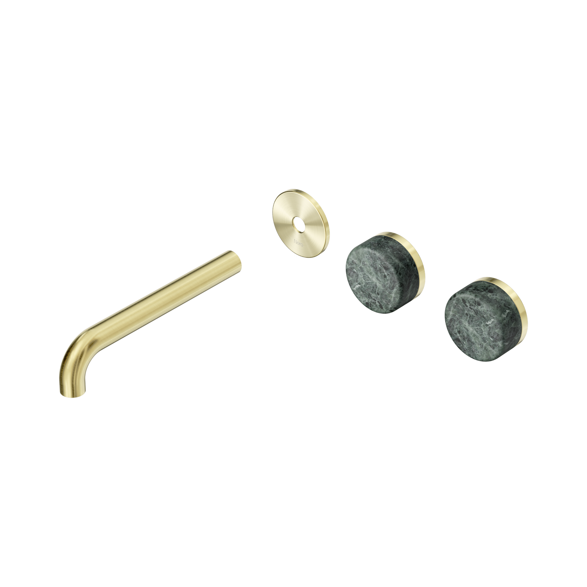 Nero Serenity Wall Basin Set 185mm Offset Spout With Verde Alpi Handle Trim Kit Only, Brushed Gold