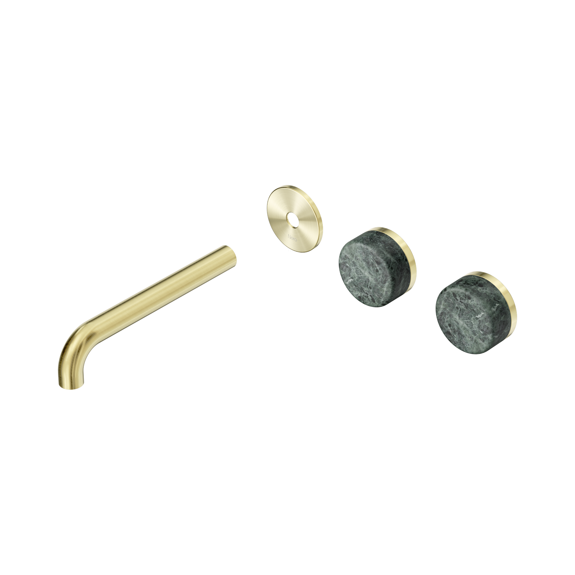Nero Serenity Wall Basin Set 185mm Offset Spout With Verde Alpi Handle Trim Kit Only, Brushed Gold