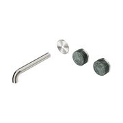 Nero Serenity Wall Basin Set 185mm Offset Spout With Verde Alpi Handle Trim Kit Only, Brushed Nickel
