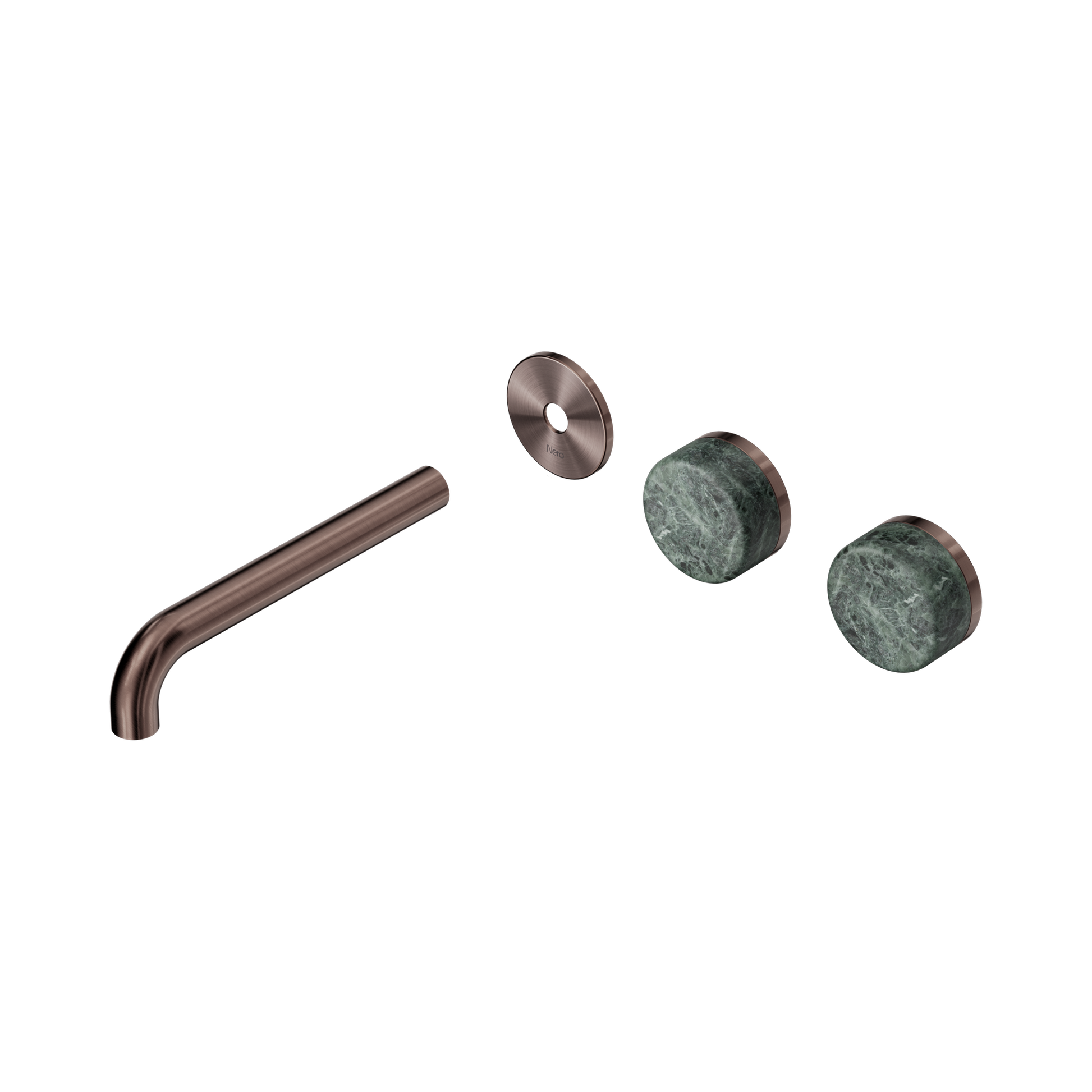 Nero Serenity Wall Basin Set 185mm Offset Spout With Verde Alpi Handle Trim Kit Only, Brushed Bronze