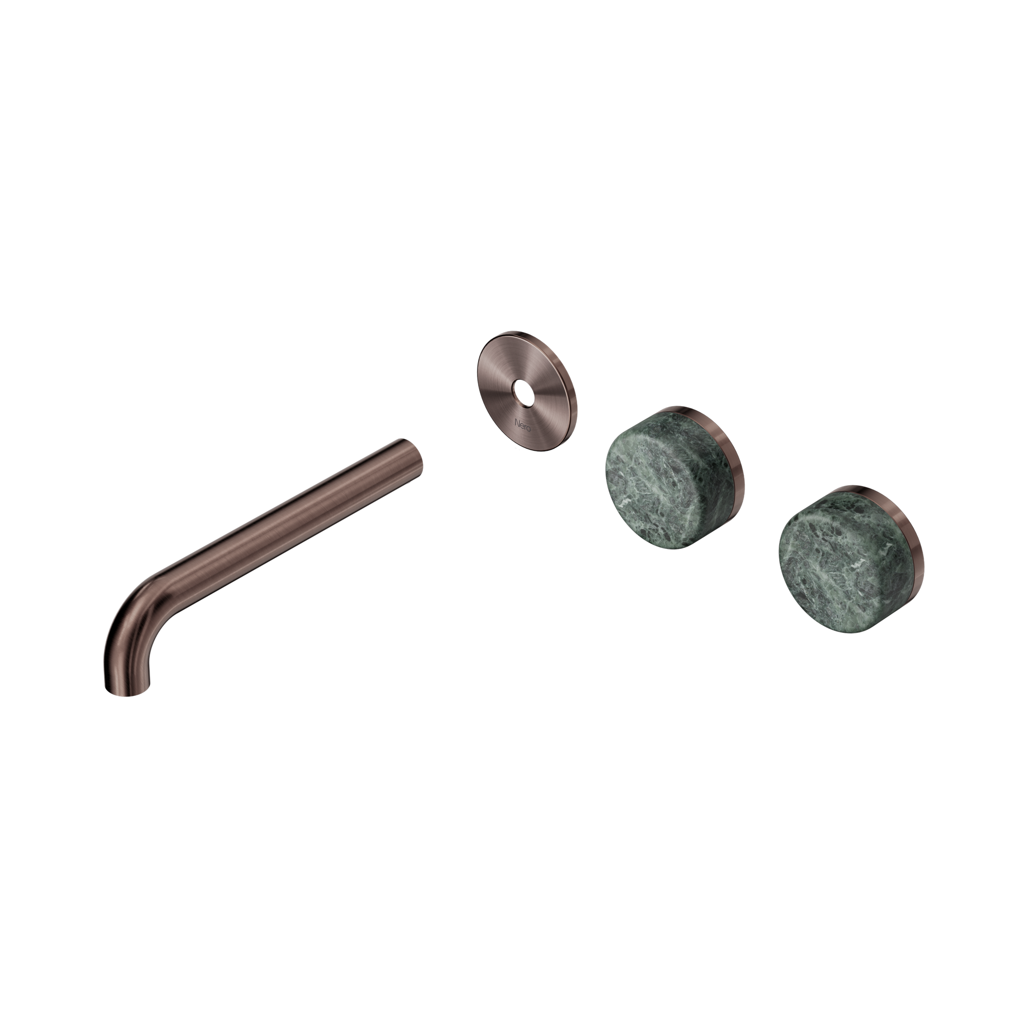 Nero Serenity Wall Basin Set 185mm Offset Spout With Verde Alpi Handle Trim Kit Only, Brushed Bronze