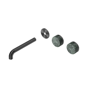 Nero Serenity Wall Basin Set 185mm Offset Spout With Verde Alpi Handle Trim Kit Only, Gun Metal