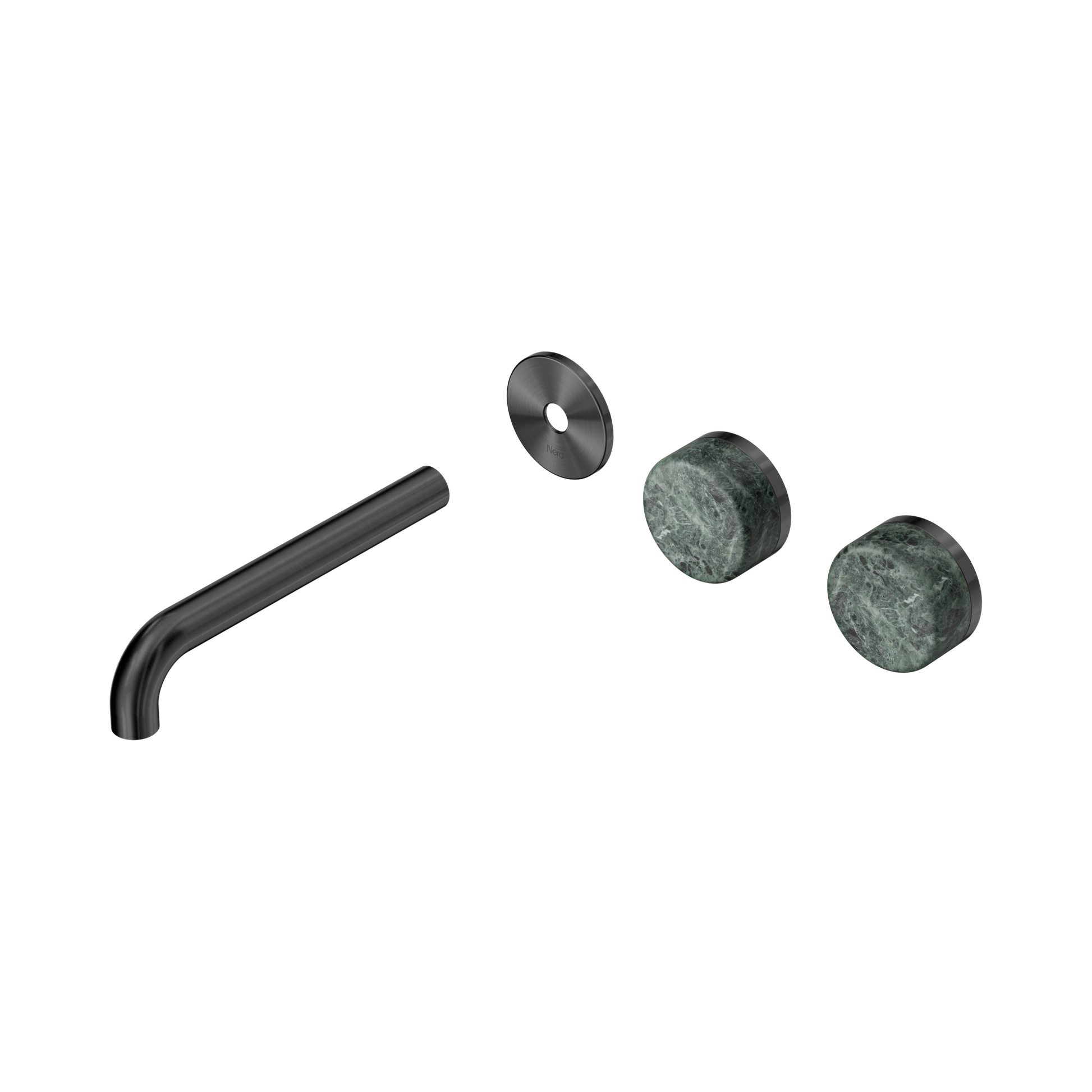 Nero Serenity Wall Basin Set 185mm Offset Spout With Verde Alpi Handle Trim Kit Only, Gun Metal