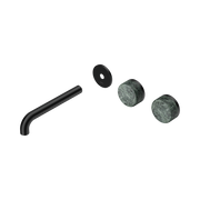 Nero Serenity Wall Basin Set 185mm Offset Spout With Verde Alpi Handle Trim Kit Only, Matte Black