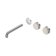 Nero Serenity Wall Basin Set 185mm Offset Spout With Rome Travertine Handle Trim Kit Only, Chrome