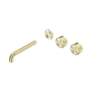 Nero Serenity Wall Basin Set 185mm Offset Spout With Metal Handle Trim Kit Only, Brushed Gold