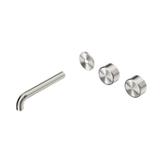 Nero Serenity Wall Basin Set 185mm Offset Spout With Metal Handle Trim Kit Only, Brushed Nickel