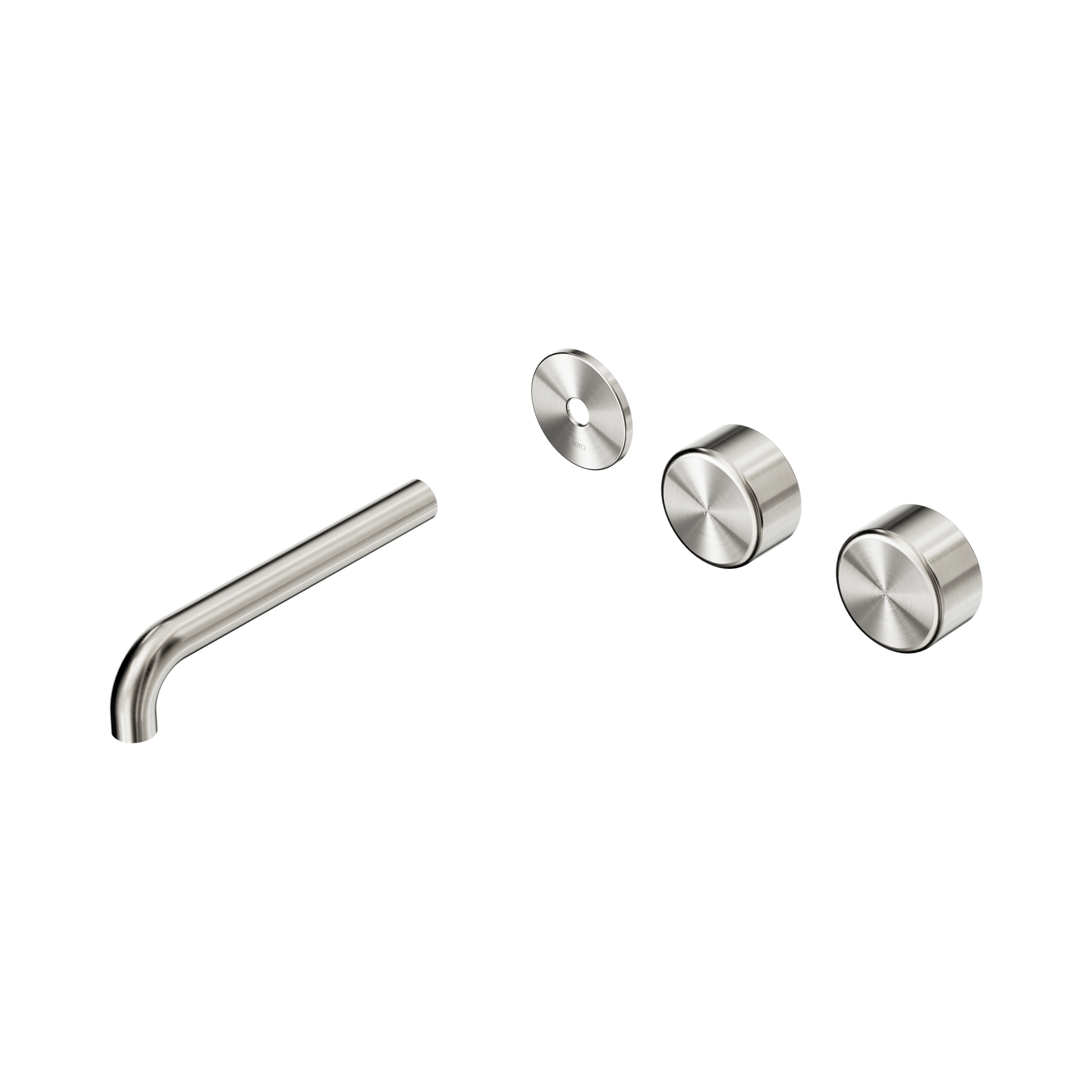 Nero Serenity Wall Basin Set 185mm Offset Spout With Metal Handle Trim Kit Only, Brushed Nickel