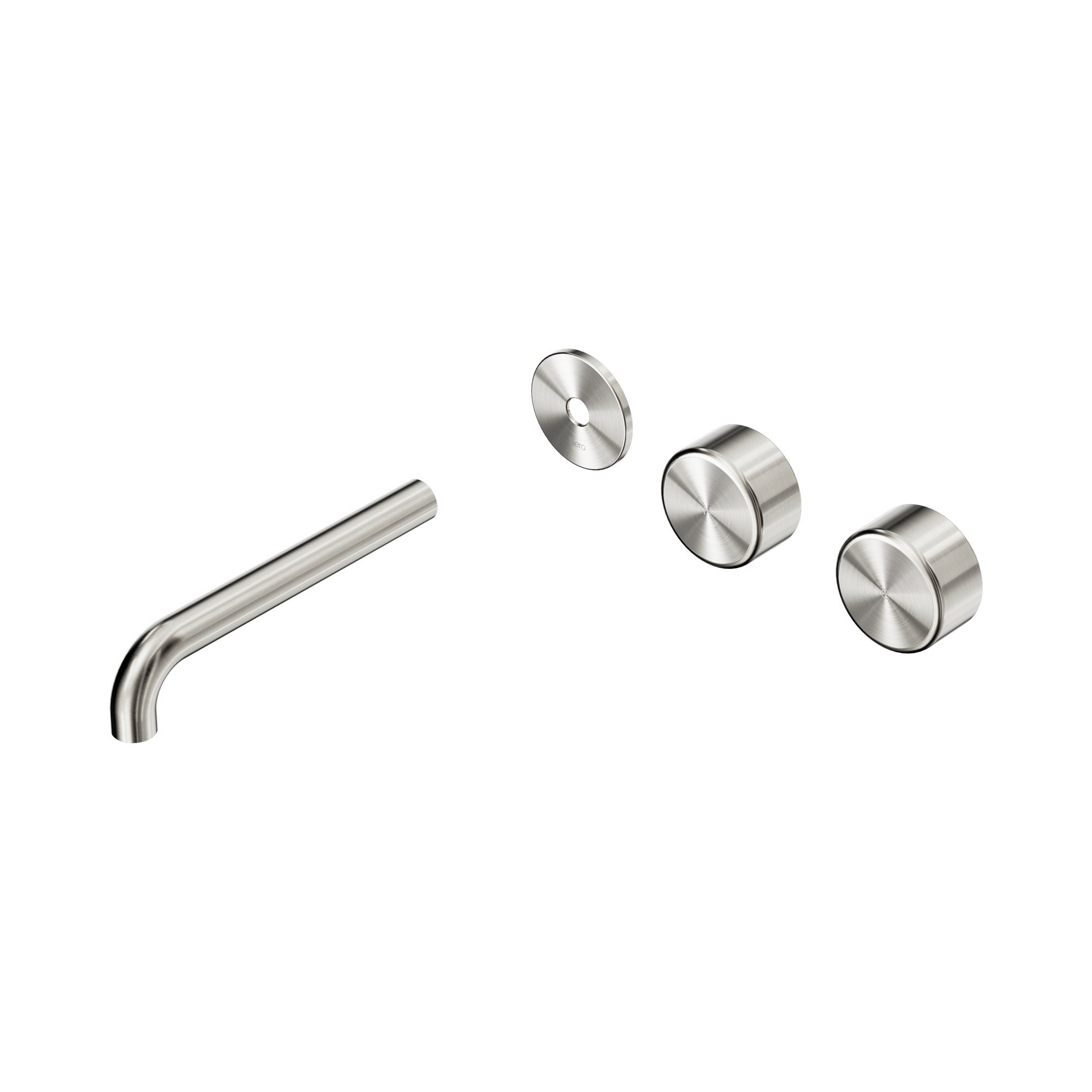 Nero Serenity Wall Basin Set 185mm Offset Spout With Metal Handle Trim Kit Only, Brushed Nickel