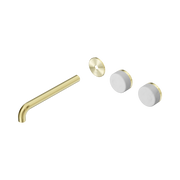 Nero Serenity Wall Basin Set 220mm Offset Spout With Carrara Handle Trim Kit Only, Brushed Gold
