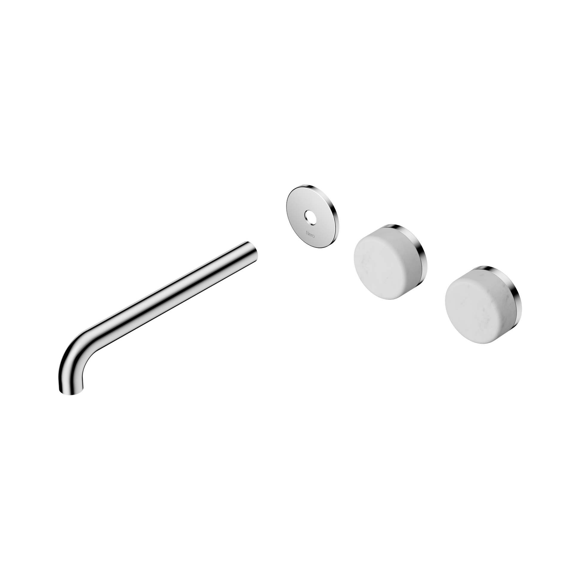 Nero Serenity Wall Basin Set 220mm Offset Spout With Carrara Handle Trim Kit Only, Chrome