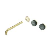 Nero Serenity Wall Basin Set 220mm Offset Spout With Verde Alpi Handle Trim Kit Only, Brushed Gold