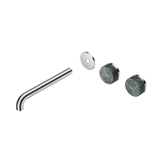 Nero Serenity Wall Basin Set 220mm Offset Spout With Verde Alpi Handle Trim Kit Only, Chrome