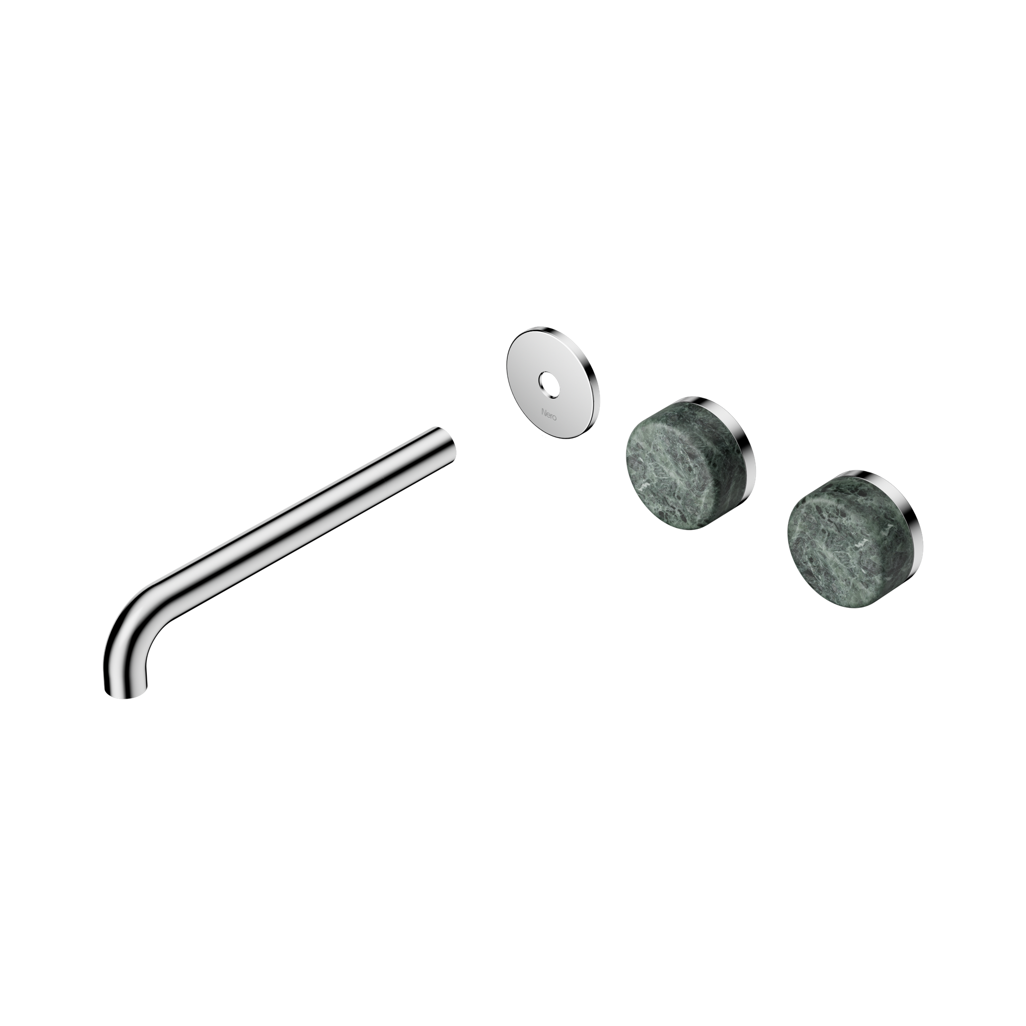 Nero Serenity Wall Basin Set 220mm Offset Spout With Verde Alpi Handle Trim Kit Only, Chrome