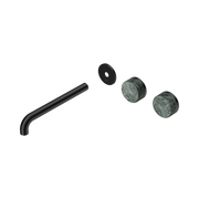 Nero Serenity Wall Basin Set 220mm Offset Spout With Verde Alpi Handle Trim Kit Only, Matte Black
