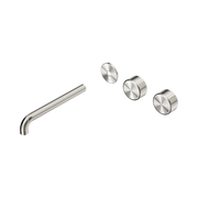 Nero Serenity Wall Basin Set 220mm Offset Spout With Metal Handle Trim Kit Only, Brushed Nickel