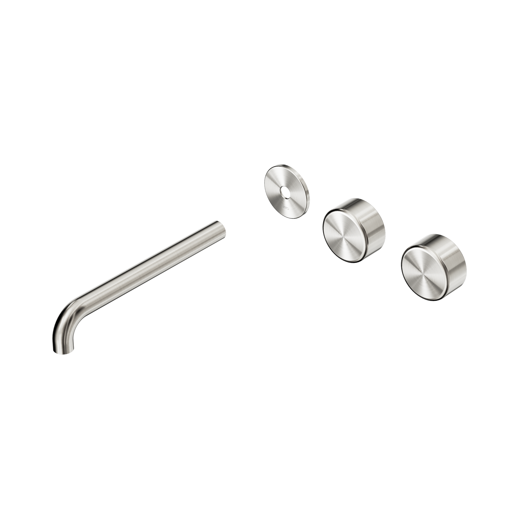 Nero Serenity Wall Basin Set 220mm Offset Spout With Metal Handle Trim Kit Only, Brushed Nickel