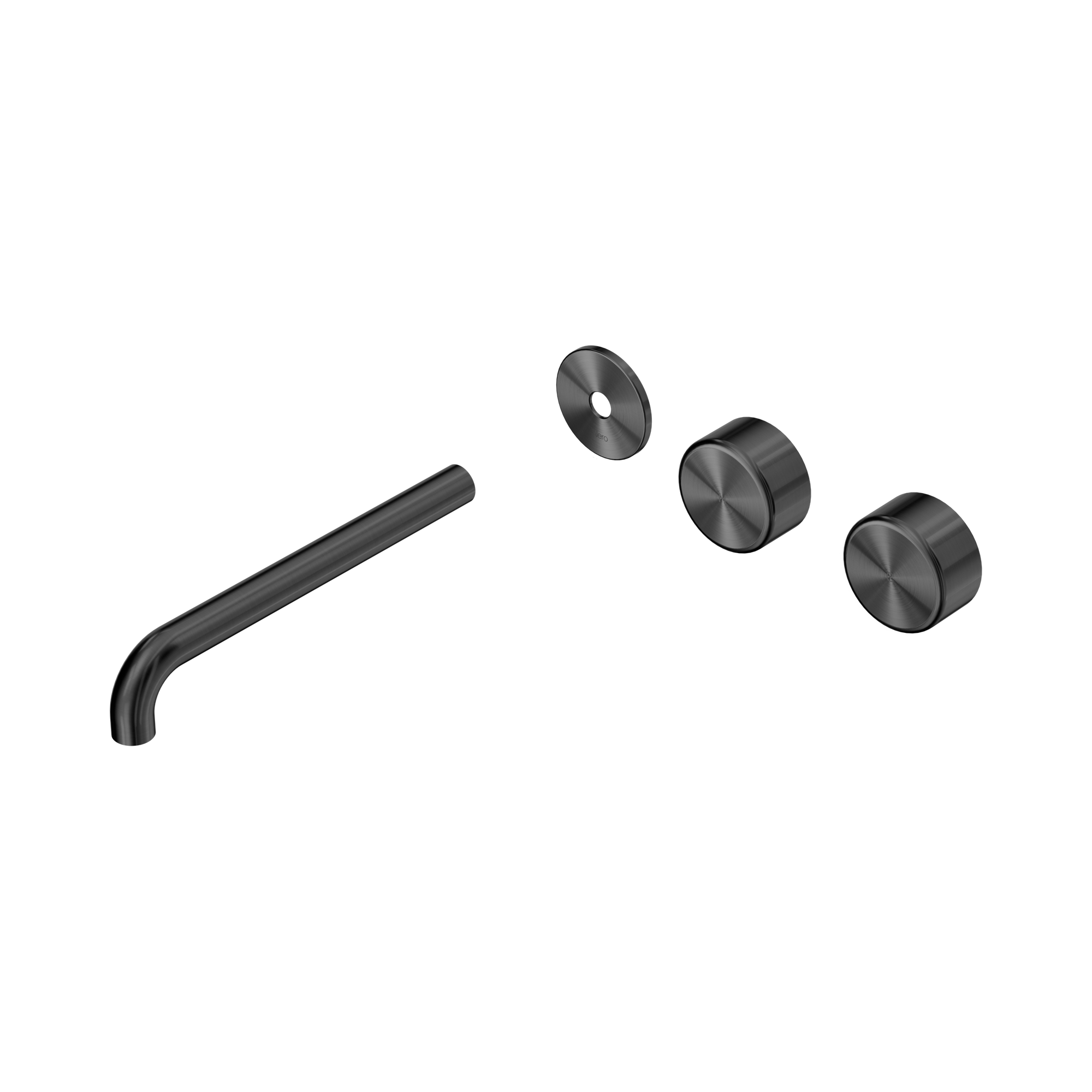 Nero Serenity Wall Basin Set 220mm Offset Spout With Metal Handle Trim Kit Only, Gun Metal