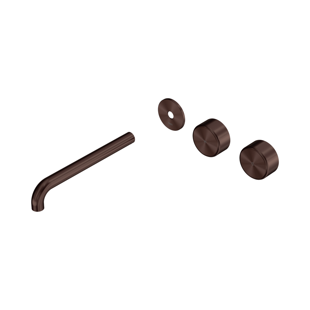 Nero Serenity Wall Basin Set 220mm Offset Spout With Metal Handle Trim Kit Only, Rome Bronze
