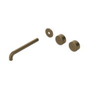 Nero Serenity Wall Basin Set 220mm Offset Spout With Metal Handle Trim Kit Only, Tumbled Antique Brass