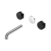 Nero Serenity Wall Basin Set 160mm Spout With Marquina Black Handle Trim Kit Only, Chrome