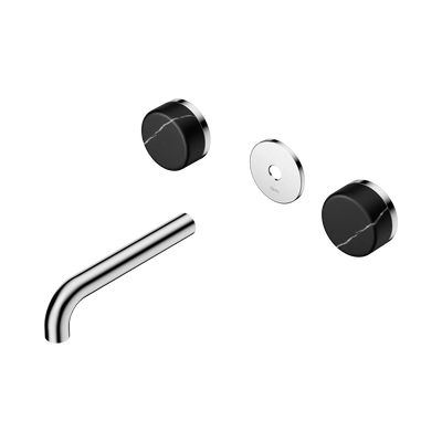 Nero Serenity Wall Basin Set 160mm Spout With Marquina Black Handle Trim Kit Only, Chrome