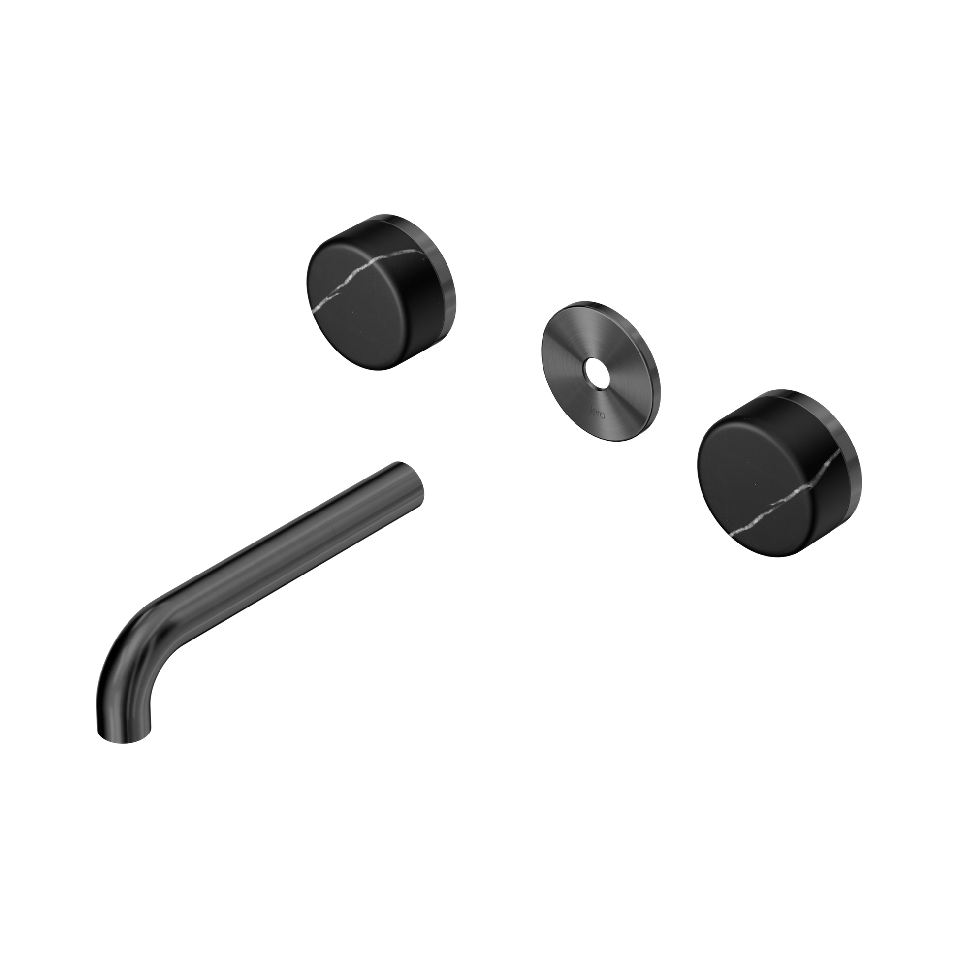 Nero Serenity Wall Basin Set 160mm Spout With Marquina Black Handle Trim Kit Only, Gun Metal