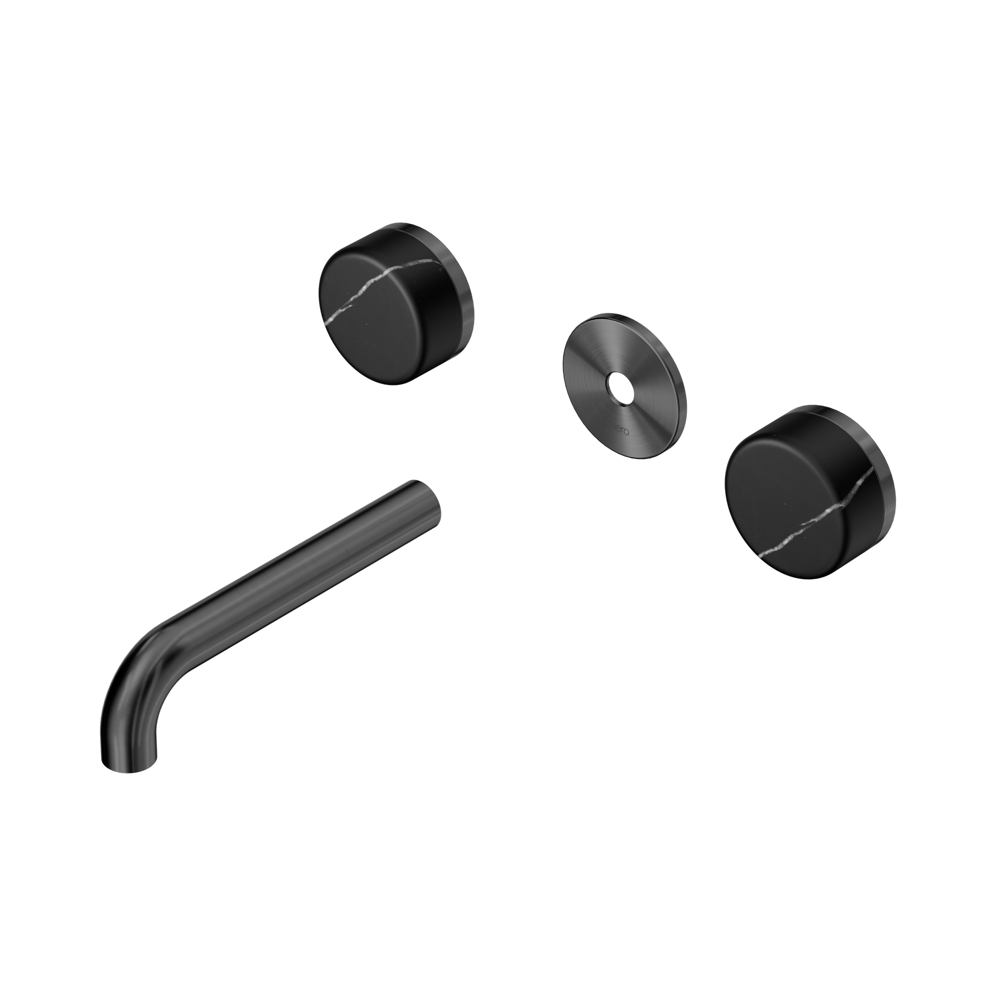 Nero Serenity Wall Basin Set 160mm Spout With Marquina Black Handle Trim Kit Only, Gun Metal