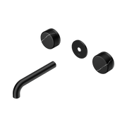 Nero Serenity Wall Basin Set 160mm Spout With Marquina Black Handle Trim Kit Only, Matte Black