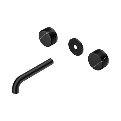 Nero Serenity Wall Basin Set 160mm Spout With Marquina Black Handle Trim Kit Only, Matte Black