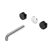 Nero Serenity Wall Basin Set 185mm Spout With Marquina Black Handle Trim Kit Only, Chrome