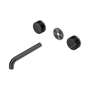 Nero Serenity Wall Basin Set 185mm Spout With Marquina Black Handle Trim Kit Only, Gun Metal