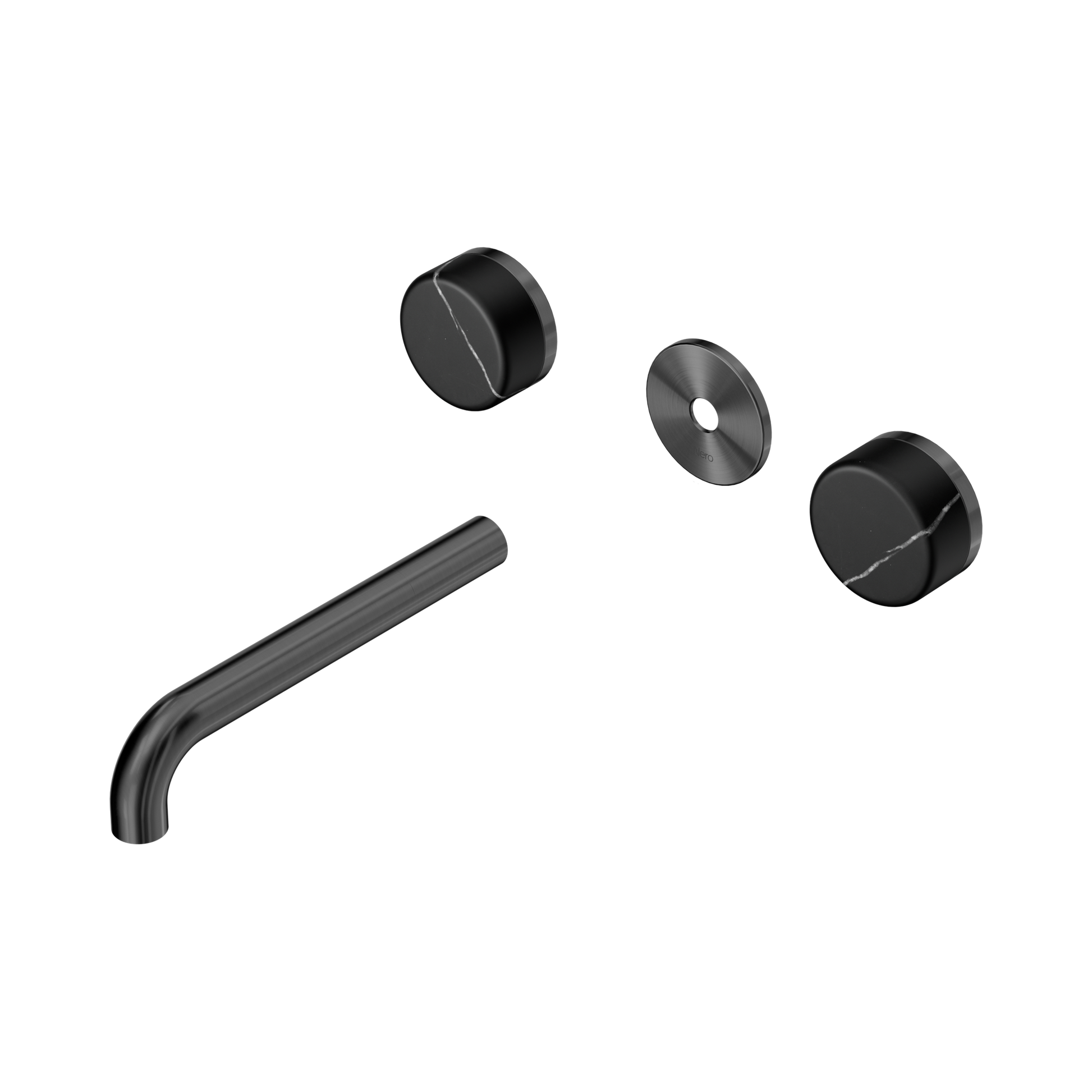 Nero Serenity Wall Basin Set 185mm Spout With Marquina Black Handle Trim Kit Only, Gun Metal