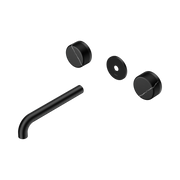 Nero Serenity Wall Basin Set 185mm Spout With Marquina Black Handle Trim Kit Only, Matte Black