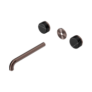 Nero Serenity Wall Basin Set 220mm Spout With Marquina Black Handle Trim Kit Only, Brushed Bronze