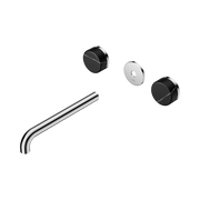 Nero Serenity Wall Basin Set 220mm Spout With Marquina Black Handle Trim Kit Only, Chrome