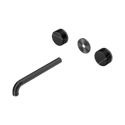 Nero Serenity Wall Basin Set 220mm Spout With Marquina Black Handle Trim Kit Only, Gun Metal