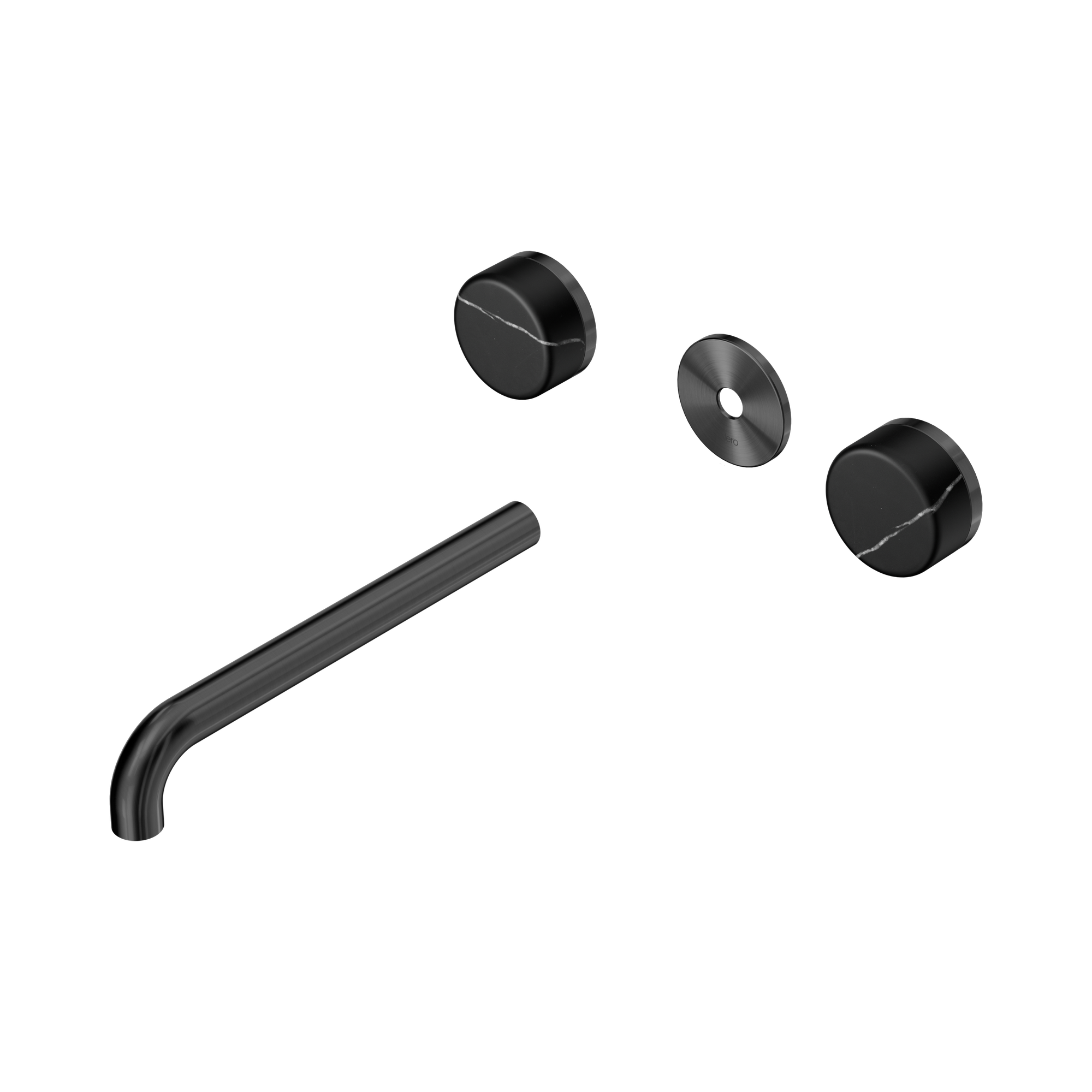 Nero Serenity Wall Basin Set 220mm Spout With Marquina Black Handle Trim Kit Only, Gun Metal
