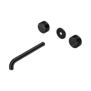 Nero Serenity Wall Basin Set 220mm Spout With Marquina Black Handle Trim Kit Only, Matte Black