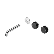 Nero Serenity Wall Basin Set 160mm Offset Spout With Marquina Black Handle Trim Kit Only, Chrome