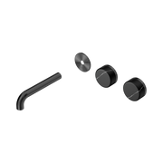 Nero Serenity Wall Basin Set 160mm Offset Spout With Marquina Black Handle Trim Kit Only, Gun Metal