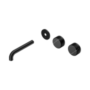 Nero Serenity Wall Basin Set 160mm Offset Spout With Marquina Black Handle Trim Kit Only, Matte Black