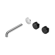Nero Serenity Wall Basin Set 185mm Offset Spout With Marquina Black Handle Trim Kit Only, Chrome