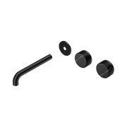 Nero Serenity Wall Basin Set 185mm Offset Spout With Marquina Black Handle Trim Kit Only, Matte Black