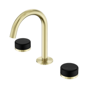 Nero Serenity Basin Set Arc Spout With Marquina Black Handle, Brushed Gold