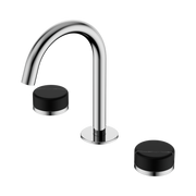 Nero Serenity Basin Set Arc Spout With Marquina Black Handle, Chrome