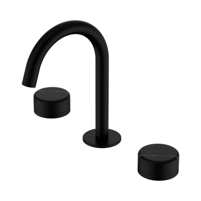 Nero Serenity Basin Set Arc Spout With Marquina Black Handle, Matte Black