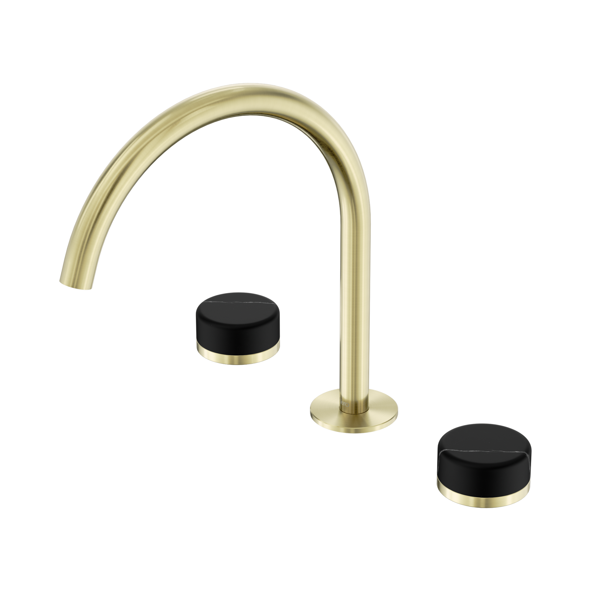 Nero Serenity Bath/Kitchen Set Arc Spout With Marquina Black Handle, Brushed Gold