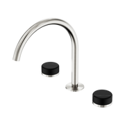 Nero Serenity Bath/Kitchen Set Arc Spout With Marquina Black Handle, Brushed Nickel